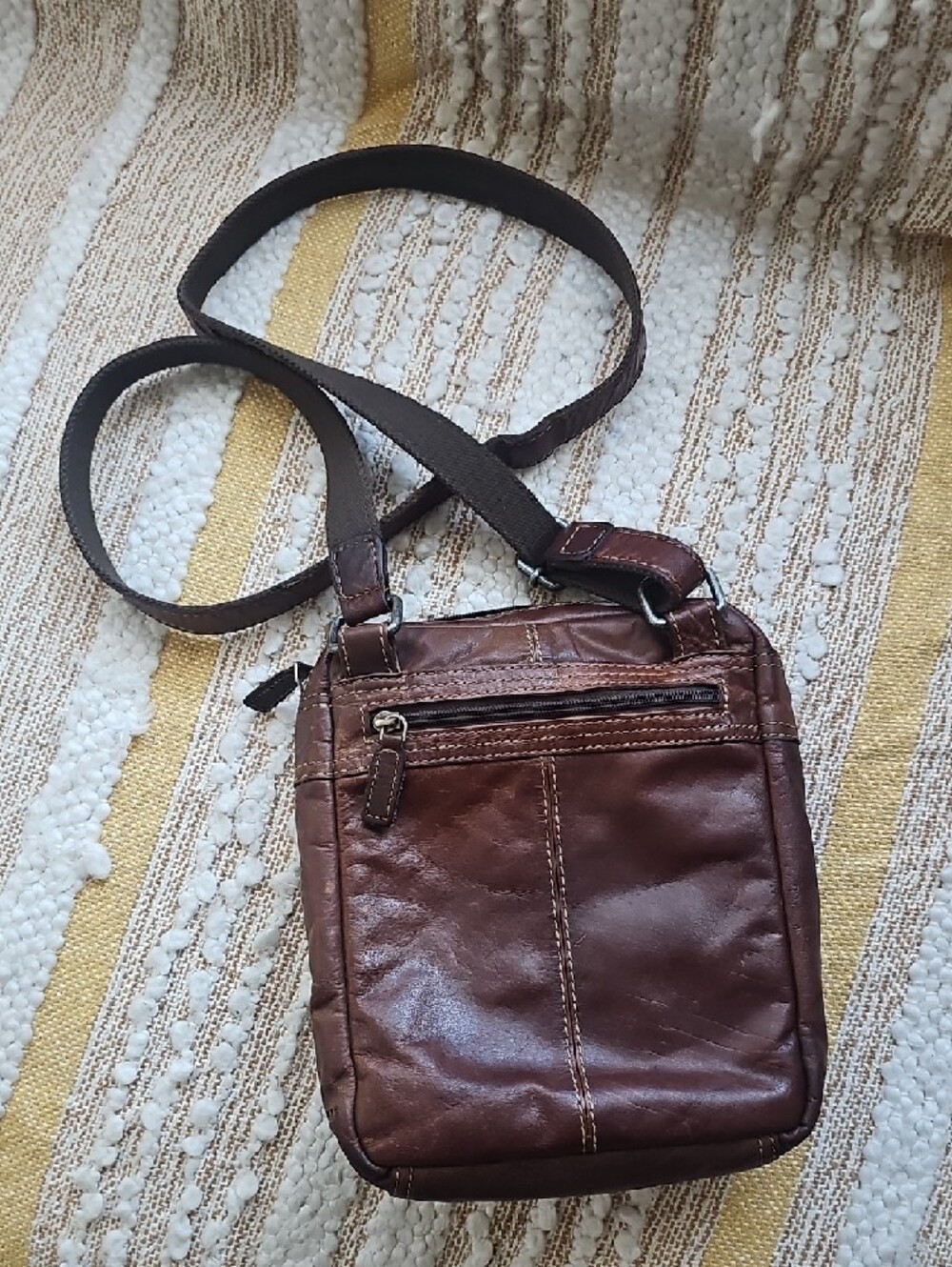 Handmade Voyager Slim Crossbody Bag - Brown - Picture 6 of 13